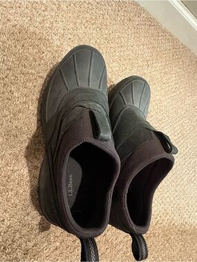 L.L. Bean Black Slip-On Waterproof Rain & Snow Boots
